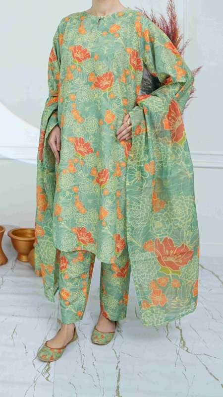 Verdant Bloom Stitched X KHUSSA (COMBO SET)