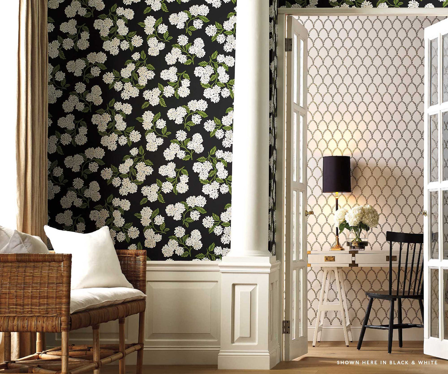 Hydrangea Wallpaper Sample - Jade