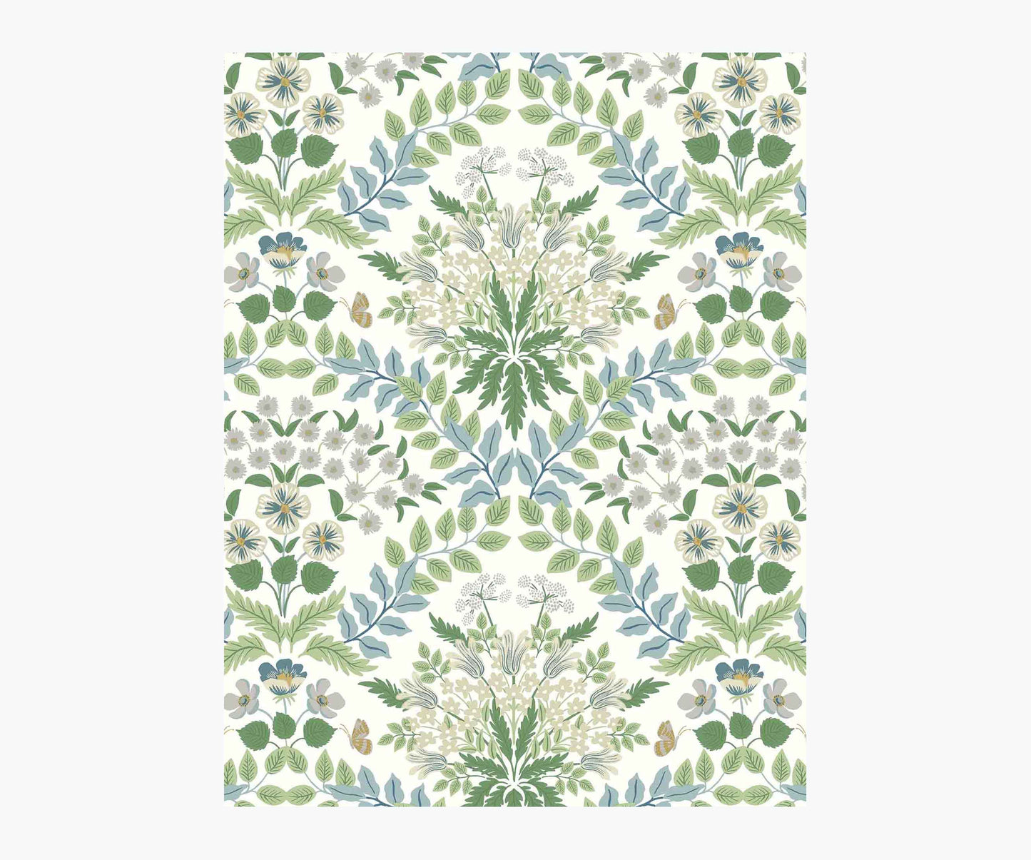Bramble Wallpaper Sample - Blue & Green