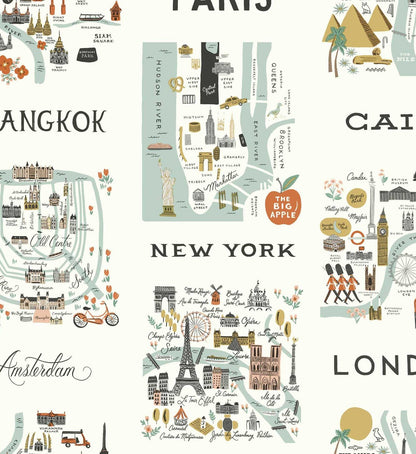 City Maps Peel & Stick Wallpaper - Mint