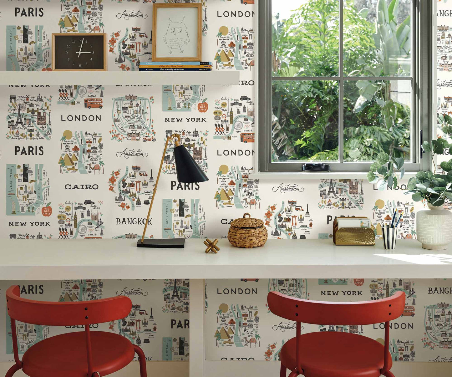 City Maps Peel & Stick Wallpaper Sample - Mint