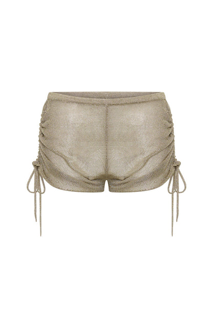 Just Out Here Knit Booty Shorts Gold