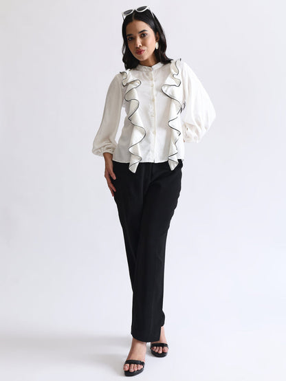 White Ruffled Shirt