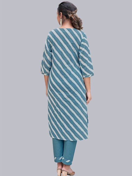 Women Ethnic Motifs Embroidered Mirror Work Kurta with Trousers