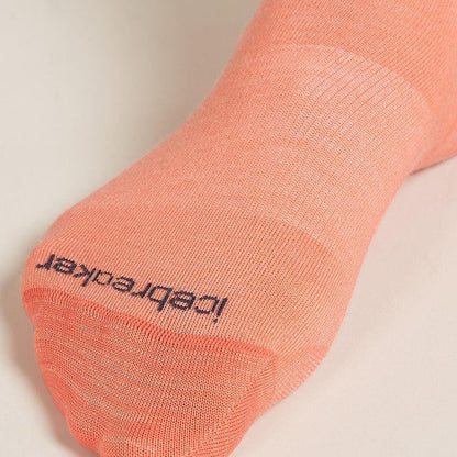 Women's Icebreaker Merino Fine Gauge Crew IB Logo Reflections Socks Tang/Graphite-Apparel-33-OFF