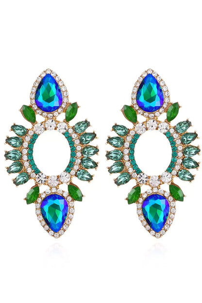Xylona Blue Rhinestone Earrings